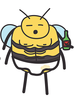 Bee that looks abusive - essentially the description of an abusive dad that got off work and is in his underwear with a beer